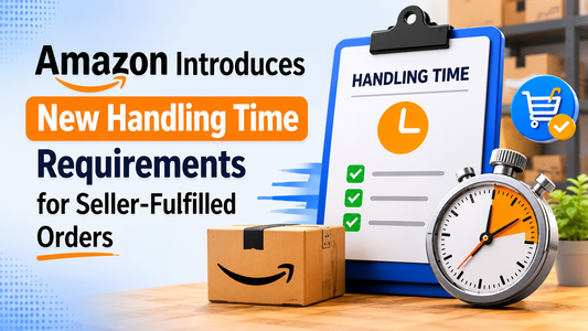 Amazon handling time requirements update for seller-fulfilled orders, highlighting Automated Handling Time, shipping performance compliance, faster delivery promises, and Amazon seller account management in 2026