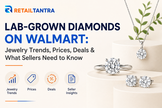 Walmart lab-grown diamond jewelry deals, lab-grown diamond rings, earrings and necklaces on sale