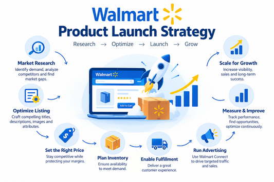 Walmart Product Launch Strategy 2026 for sellers to research, optimize listings, launch products, and grow sales