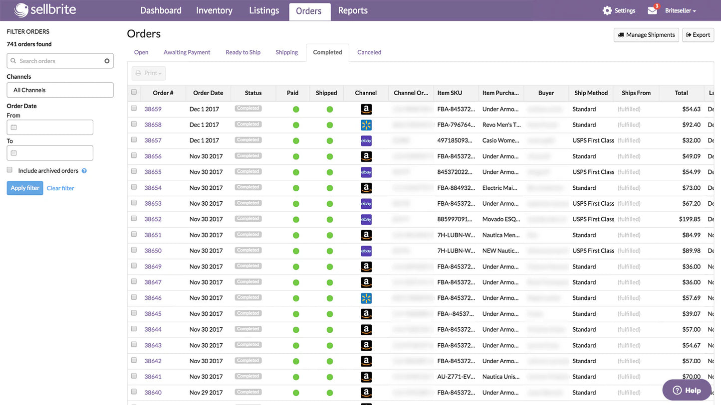 Sellbrite Marketplace Integrations